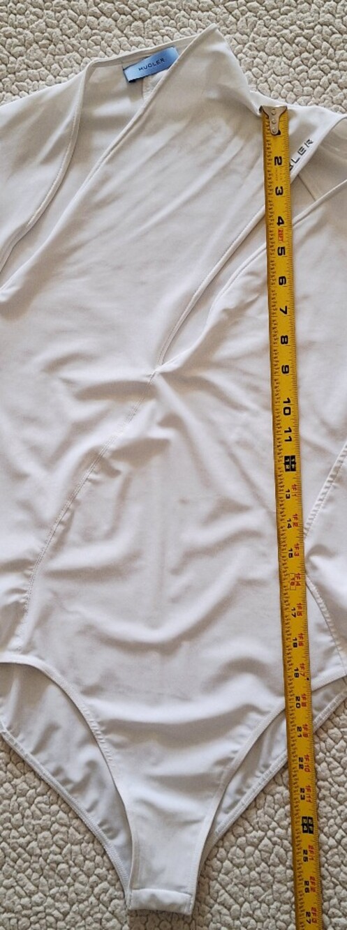 MUGLER White Lycra Double Cutout Bodysuit FR 40 US 8 M Org $620 - Picture 13 of 13